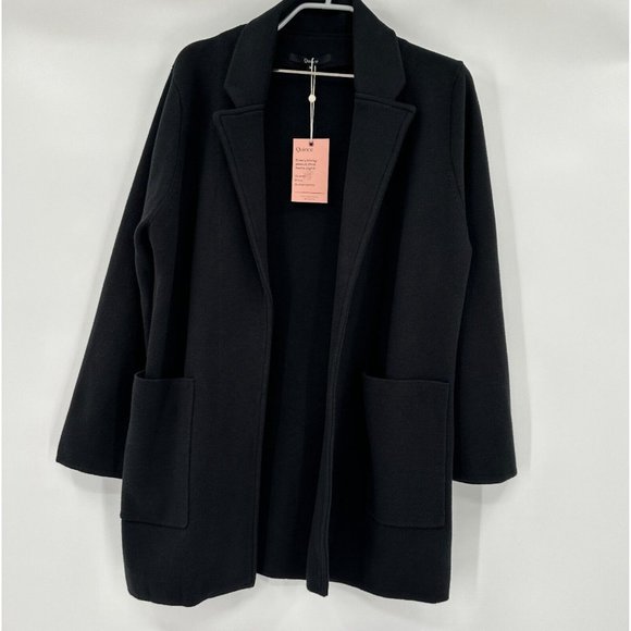 Quince Jackets & Blazers - Quince Black Organic Cotton Knit Blazer Jacket Long Sleeve sz M Medium NWT